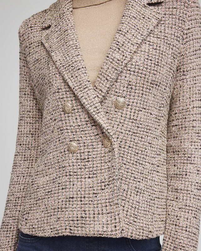 Double Breasted Tweed Blazer - image 4